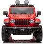 Auto Elettrica Macchina per Bambini 2 Posti Jeep Wrangler Rubicon 12V con Ruote in Gomma Sedile in Pelle Telecomando