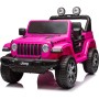 Auto Elettrica Macchina per Bambini 2 Posti Jeep Wrangler Rubicon 12V con Ruote in Gomma Sedile in Pelle Telecomando