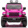 Auto Elettrica Macchina per Bambini 2 Posti Jeep Wrangler Rubicon 12V con Ruote in Gomma Sedile in Pelle Telecomando