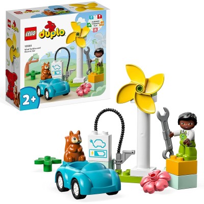 LEGO DUPLO Town 10985 Turbina Eolica e Auto Elettrica con 3 minifigure