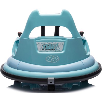 Autoscontro Elettrico per Bambini 12V Girevole 360° con Telecomando, Cintura di Sicurezza, Luci LED e Musica