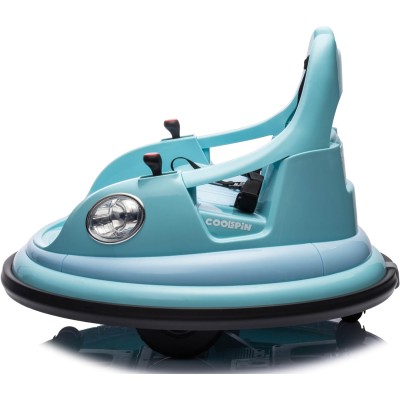 Autoscontro Elettrico per Bambini 12V Girevole 360° con Telecomando, Cintura di Sicurezza, Luci LED e Musica