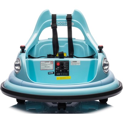 Autoscontro Elettrico per Bambini 12V Girevole 360° con Telecomando, Cintura di Sicurezza, Luci LED e Musica