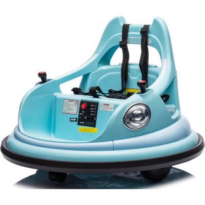 Autoscontro Elettrico per Bambini 12V Girevole 360° con Telecomando, Cintura di Sicurezza, Luci LED e Musica