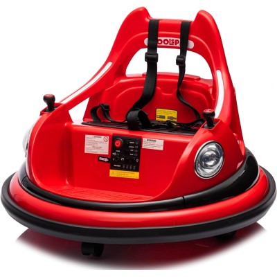 Autoscontro Elettrico per Bambini 12V Girevole 360° con Telecomando, Cintura di Sicurezza, Luci LED e Musica