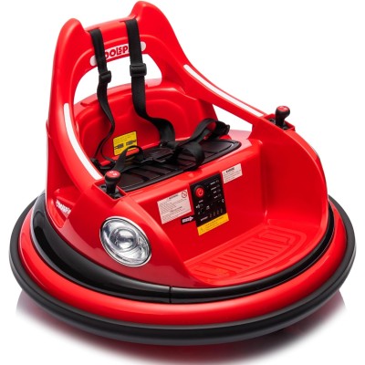 Autoscontro Elettrico per Bambini 12V Girevole 360° con Telecomando, Cintura di Sicurezza, Luci LED e Musica
