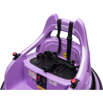 Autoscontro Elettrico per Bambini 12V Girevole 360° con Telecomando, Cintura di Sicurezza, Luci LED e Musica