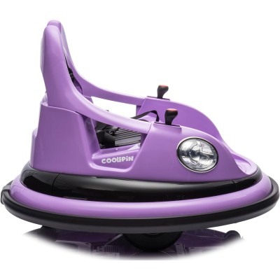 Autoscontro Elettrico per Bambini 12V Girevole 360° con Telecomando, Cintura di Sicurezza, Luci LED e Musica