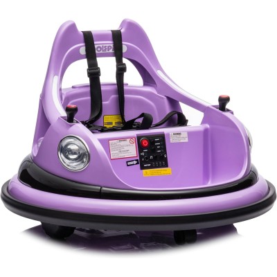 Autoscontro Elettrico per Bambini 12V Girevole 360° con Telecomando, Cintura di Sicurezza, Luci LED e Musica