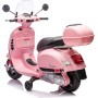 Moto Elettrica Scooter Per Bambini VESPA GTS SUPER 12V con Bauletto MP3 Luci a Led Sedile in Pelle Full Optional