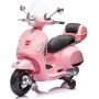 Moto Elettrica Scooter Per Bambini VESPA GTS SUPER 12V con Bauletto MP3 Luci a Led Sedile in Pelle Full Optional