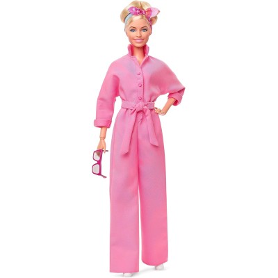 Mattel HRF29 Barbie The Movie Margot Robbie con Tuta Pink power Occhiali da Sole e Fascia per Capelli