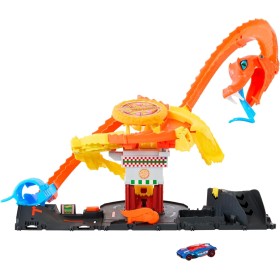 Mattel HTN81 Hot Wheels Pizza Slam Cobra Attack Attacco del Cobra in Pizzeria con pista a spirale 3 percorsi e macchina 1:64 Mattel HTN81 Hot Wheels Pizza Slam Cobra Attack Attacco del Cobra in Pizzeria con pista a spirale 3 percorsi e macchina 1:64