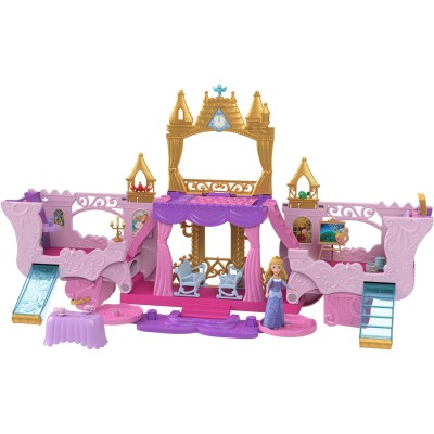 Mattel HWX17 Disney Princess Castello Carrozza trasformabile 2in1 con minifigure 6 aree di gioco e accessori