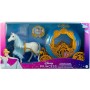 Mattel HYM33 Disney Princess Carrozza di Cenerentola con cavallo bianco con criniera e coda spazzolabili e tanti accessori