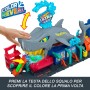 Mattel HTN82 Hot Wheels Ultra Shark Car Wash Mega Squalo Autolavaggio Pista con Rullo e cancelli mobili