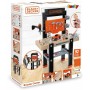 Smoby 7600360727 Black&Decker Bricolo Center Banco da Lavoro con 91 Accessori Incluso Trapano Meccanico con Impugnatura Soft