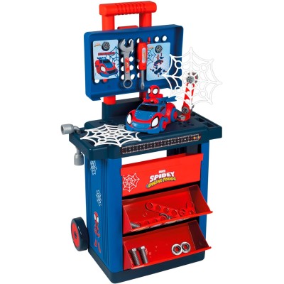 Smoby 7600360214 Spidey Workshop Cart carrello fai da te auto Spidey da costruire 17 accessori