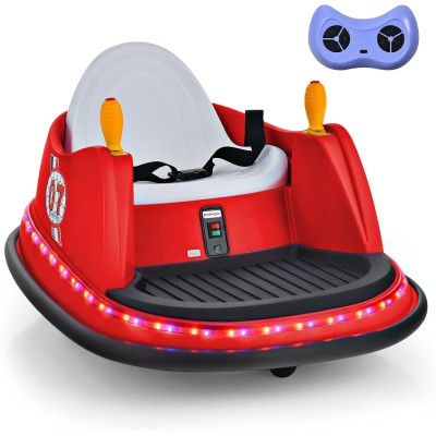 Giostrina Autoscontro Elettrico HW333 per Bambini Bumpercar 12V Girevole a 360° con Telecomando Cintura di Sicurezza Luci a Led