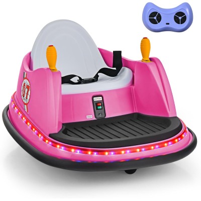 Giostrina Autoscontro Elettrico HW333 per Bambini Bumpercar 12V Girevole a 360° con Telecomando Cintura di Sicurezza Luci a Led