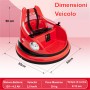 Autoscontro Elettrico per Bambini 12V Girevole 360° con Telecomando, Cintura di Sicurezza, Luci LED e Musica