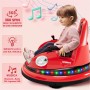 Autoscontro Elettrico per Bambini 12V Girevole 360° con Telecomando, Cintura di Sicurezza, Luci LED e Musica