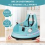 Autoscontro Elettrico per Bambini 12V Girevole 360° con Telecomando, Cintura di Sicurezza, Luci LED e Musica