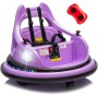 Autoscontro Elettrico per Bambini 12V Girevole 360° con Telecomando, Cintura di Sicurezza, Luci LED e Musica