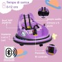 Autoscontro Elettrico per Bambini 12V Girevole 360° con Telecomando, Cintura di Sicurezza, Luci LED e Musica