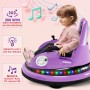 Autoscontro Elettrico per Bambini 12V Girevole 360° con Telecomando, Cintura di Sicurezza, Luci LED e Musica
