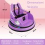 Autoscontro Elettrico per Bambini 12V Girevole 360° con Telecomando, Cintura di Sicurezza, Luci LED e Musica