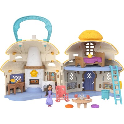 Mattel HRH76  Disney Wish Casa di Asha di Rosas cottage a 2 piani con minifigura, Star e 15+ accessori