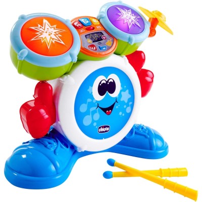 Chicco 098201 Rocky la Batteria Strumento Musicale con 3 Modalità Luci e Musica 1-4 Anni