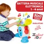 Chicco 098201 Rocky la Batteria Strumento Musicale con 3 Modalità Luci e Musica 1-4 Anni