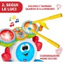 Chicco 098201 Rocky la Batteria Strumento Musicale con 3 Modalità Luci e Musica 1-4 Anni