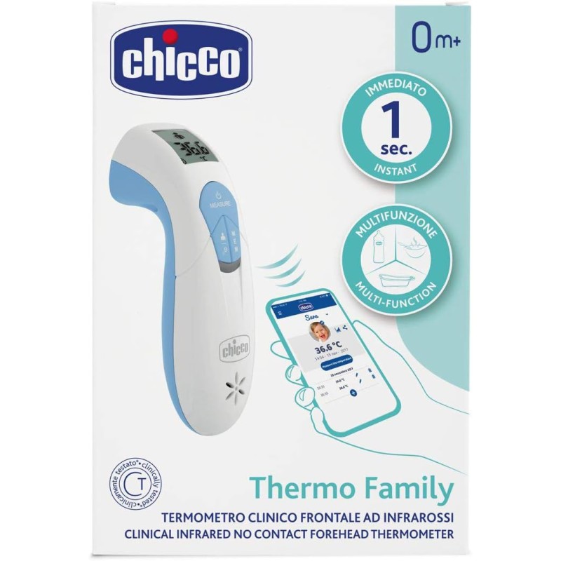 Chicco 092220 Thermo Family Termometro a Infrarossi con App, Bianco