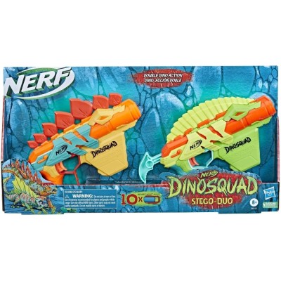 Hasbro F6315 Nerf DinoSquad Stego-Duo  2 blaster con 10 dardi Elite 2.0