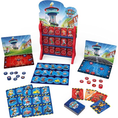 SpinMaster 6065470 Paw Patrol Giochi HQ Giochi da tavolo: Dama Tic Tac Toe Memory Match Bingo Go Fish