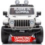 Auto Elettrica Macchina per Bambini 2 Posti Jeep Wrangler Rubicon 12V con Ruote in Gomma Sedile in Pelle Telecomando