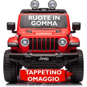 Auto Elettrica Macchina per Bambini 2 Posti Jeep Wrangler Rubicon 12V Fuoristrada con Ruote in Gomma Sedile in Pelle Telecomando Auto Elettrica Macchina per Bambini 2 Posti Jeep Wrangler Rubicon 12V Fuoristrada con Ruote in Gomma Sedile in Pelle Telecomando