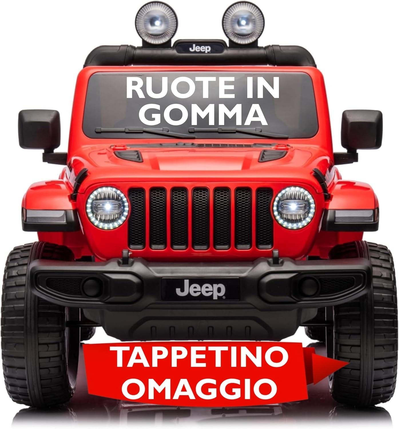 Auto Elettrica per Bambini 2 Posti Jeep Wrangler 12V Ruote in Gomma - Foto 1 di 50