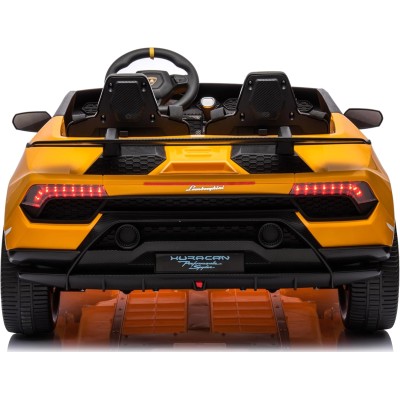 Auto Elettrica Macchina per Bambini 24V Lamborghini Huracan Spyder 2 Posti con Sedile in Pelle e Ruote in Gomma