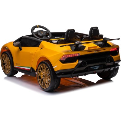 Auto Elettrica Macchina per Bambini 24V Lamborghini Huracan Spyder 2 Posti con Sedile in Pelle e Ruote in Gomma