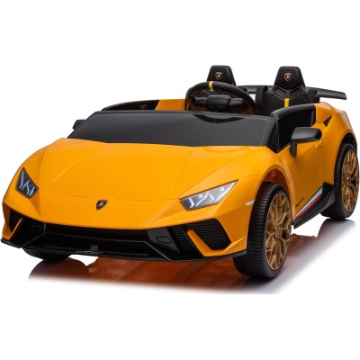 Auto Elettrica Macchina per Bambini 24V Lamborghini Huracan Spyder 2 Posti con Sedile in Pelle e Ruote in Gomma