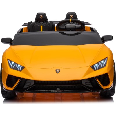 Auto Elettrica Macchina per Bambini 24V Lamborghini Huracan Spyder 2 Posti con Sedile in Pelle e Ruote in Gomma