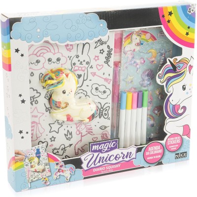 Nice 02058 Diario Morbido Agenda Squishy da Decorare con Stickers Brillanti Penna e pennarelli