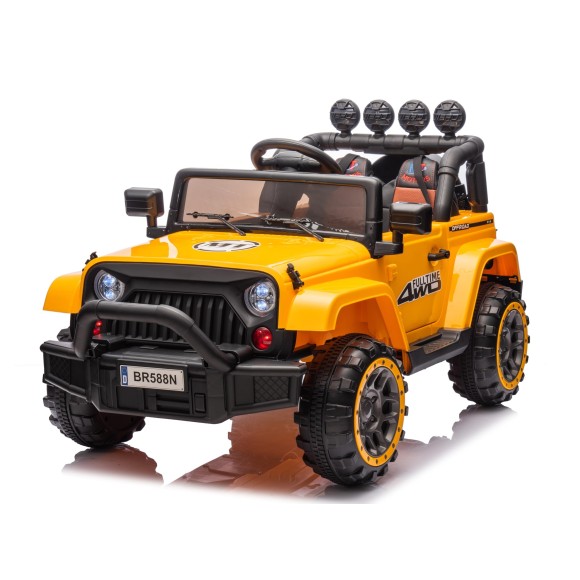 Auto Elettrica Macchina per Bambini Fuoristrada Off-Road con Sedile in Pelle e Telecomando 12V Full Optional