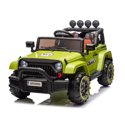 Auto Elettrica Macchina per Bambini Fuoristrada Off-Road con Sedile in Pelle e Telecomando 12V Full Optional