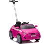 Macchina a Spinta per Bambini Fiat 500 con Poggiapiedi Regolabile Push Car con Asta Direzionabile Suoni al Volante