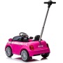 Macchina a Spinta per Bambini Fiat 500 con Poggiapiedi Regolabile Push Car con Asta Direzionabile Suoni al Volante